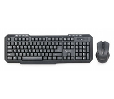 Gembird KBS-WM-02 / bezdrátový set klávesnice + myš / US layout / společný USB reciever / černá