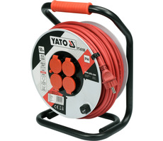 YATO YT-8108 Prodlužovák bubnový / 230V / 16 A / Počet zásuvek 4 / Zásuvka E|F / Délka 50m / IP44