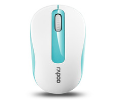 Rapoo M10+ bílo-modrá / bezdrátová optická myš / 1000 DPI / 2.4 Ghz / 3 tl. + kolečko / 1x AA baterie