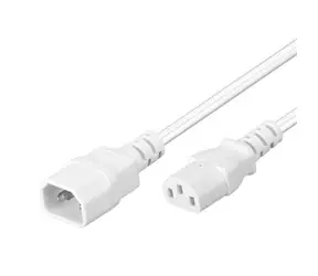 PremiumCord prodlužovací kabel síť 230V - C13 (F) - C14 (M) - 2m bílá