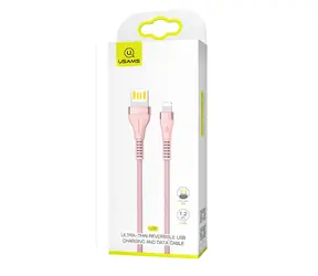 USAMS SJ360 Ultra Tenký Datový Kabel Lightning růžová 