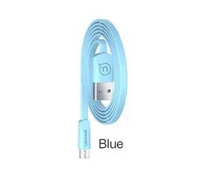 USAMS SJ201 Flat datový kabel microUSB 2A 1.2m modrá