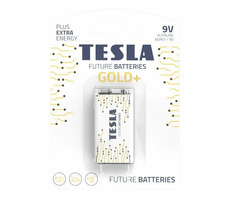 Tesla GOLD+ alkalická baterie 9V (6LR61) 1 ks / blister