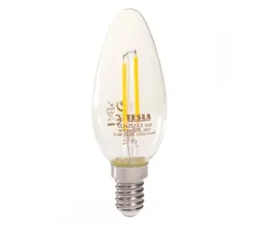 Tesla LED žárovka CRYSTAL RETRO CANDLE svíčka E14 2.5W / 230V / 250lm / 2700K / teplá bílá / čirá               