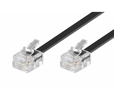 PremiumCord Kabel telefonní rovný 6P4C-6P4C 3m černá