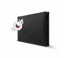 FIXED Kožená peněženka Smile Wallet se smart trackerem Smile s motion senzorem černá