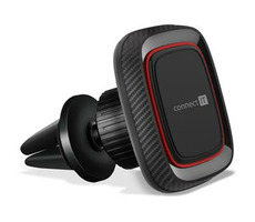 CONNECT IT InCarz 4Strong360 CARBON červená / Magnetický držák do auta / univerzální / 4 magnety / doprodej