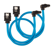 Corsair Premium Sleeved SATA 6Gbps kabel lomený 30cm modrá (2ks)