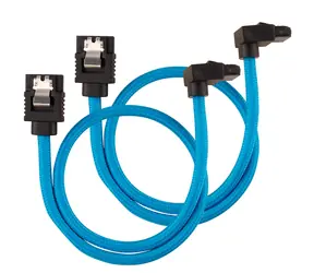 Corsair Premium Sleeved SATA 6Gbps kabel lomený 30cm modrá (2ks)