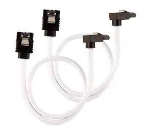 Corsair Premium Sleeved SATA 6Gbps kabel lomený 30cm bílá (2ks)