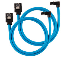Corsair Premium Sleeved SATA 6Gbps kabel lomený 60cm modrá (2ks)