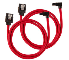 Corsair Premium Sleeved SATA 6Gbps kabel lomený 60cm červená (2ks)