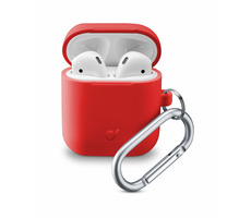 Cellularline Bounce Ochranný kryt s karabinou pro Apple AirPods 1 & 2 červená