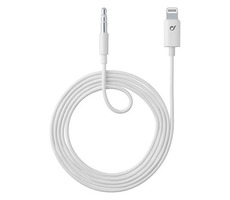 Cellularline Aux Music Cable Audio kabel bílá / konektory Ligtning + 3,5 mm jack / MFI certifikace