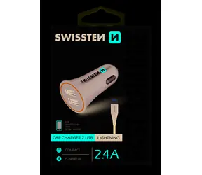 SWISSTEN CL adaptér 2.4A 2x USB + KABEL LIGHTNING