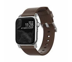 Nomad Leather kožený řemínek pro Apple Watch (38 & 40 mm) hnědá kůže stříbrná přezka