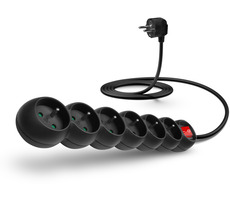 CONNECT IT prodlužovací kabel 230 V 6 zásuvek 2 m s vypínačem (černá)