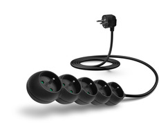 CONNECT IT prodlužovací kabel 230 V 5 zásuvek 2 m bez vypínače černá