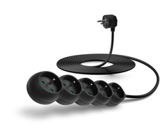 CONNECT IT prodlužovací kabel 230 V 5 zásuvek 5 m bez vypínače (černá)