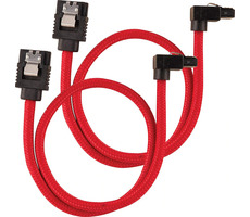 Corsair Premium Sleeved SATA 6Gbps kabel lomený červená 30cm (2ks)