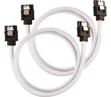 Corsair Premium Sleeved SATA 6Gbps kabel rovný 60cm bílá (2ks)