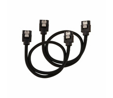 Corsair Premium Sleeved SATA 6Gbps kabel rovný 30cm černá (2ks)
