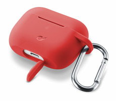 Cellularline Bounce Ochranný kryt s karabinou pro Apple AirPods Pro červená