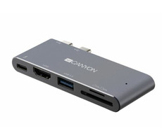 Canyon CNS-TDS05DG dokovací stanice šedá / Thunderbolt 3 / USB 3.0 / HDMI / čtečka karet SD & TF