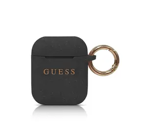 GUESS Silikonový Kryt pro Airpods černá