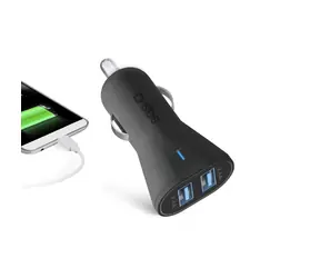 SBS Autoadaptér Mini 2x USB černá / 2400 mA / 12 & 24V 