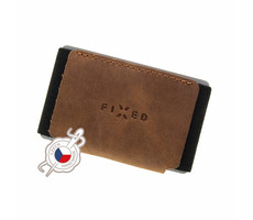 FIXED Tiny Wallet Kožená peněženka z pravé hovězí kůže (FIXW-STN-BRW) hnědá