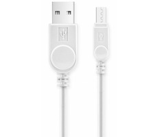 Aligator Datový kabel microUSB bílý s prodlouženým konektorem / Bulk