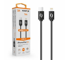 Aligator Datový kabel POWER 3A USB-C - Lightning 1m černá