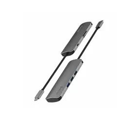 SWISSTEN USB-C HUB 6-IN-1 / USB-C PD / 3X USB 3.0 / SD / micro SD/ hliník
