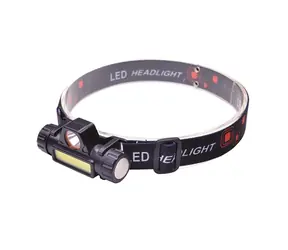 Solight WN32 LED čelová nabíjecí svítilna 3W + COB / 150 + 60lm / Li-ion / USB