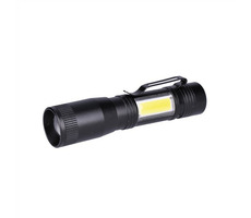 Solight WL115 LED kovová svítlna 3W + COB černá / 150 + 60lm / AA 
