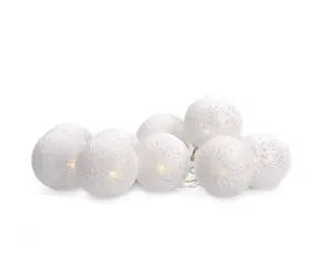 Solight 1V201 LED řetěz vánoční koule bavlněné / 10LED / 1m / 2x AA / IP20