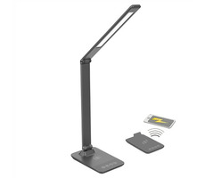Solight WO55-G LED stmívatelná lampička s bezdrátovým nabíjením šedá / změna chromatičnosti 