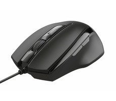 Trust Voca Comfort Mouse černá / Optická myš / 2400DPI / 6 tlačítek / USB / 1.6m