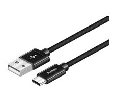 YENKEE YCU 301 kabel USB 2.0 na USB-C černá / M-M / délka 1m / 480 Mbs / 3A