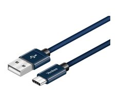 YENKEE YCU 302 kabel USB 2.0 na USB-C modrá / M-M / délka 2m / 480 Mbs / 3A