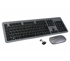 YENKEE YKM 2007CS stříbrná / bezdrátový set klávesnice a myši / 2408–2474 MHz