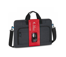 Riva Case 8058 černá / brašna na notebook 17.3" / včetně bezdrátové myši / vnější rozměr 460x310x60 mm / 0.575 kg