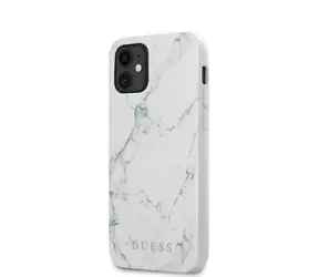 GUESS PC & TPU Marble Zadní Kryt pro Apple iPhone 12 mini bílá