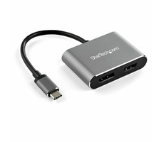 StarTech adaptér USB-C na HDMI 2.0 & DisplayPort 1.2 stříbrná / 4K 60Hz / Thunderbolt 3 kompatabilní