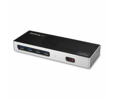 StarTech Dual-4K dokovací stanice černo-stříbrná / 6x USB 3.1 / 2x DisplayPort / 2x HDMI / 1x RJ-45 / 2x 3.5mm