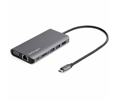 StarTech DKT30CHVAUSP dokovací stanice šedá / 1x HDMI / 1x VGA / 1x RJ-45 / 3x USB / 2x 3.5 mm  / 100W / SD slot