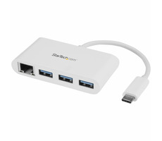 StarTech USB-A Hub 3 porty bílá / 3x USB-A / 1x RJ-45