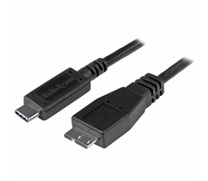 StarTech kabel USB-C na MicroUSB černá / 10Gbps / Thunderbolt 3 / 1m