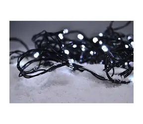 Solight 1V110-W LED venkovní vánoční řetěz / 50 LED / 5m / přívod 3m / 8 funkcí / časovač / IP44 / studená bílá